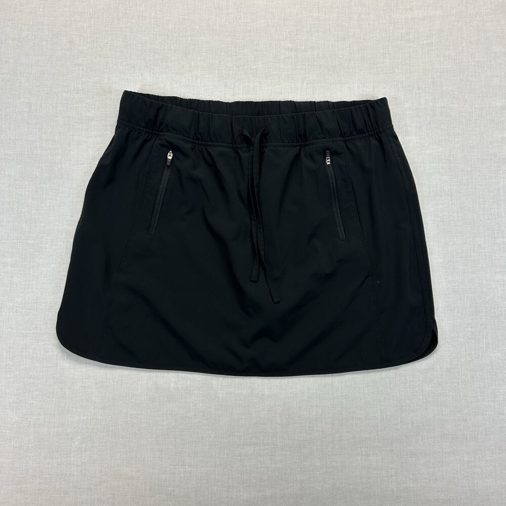 Reel Legends Performance Golf Tennis Skort Women's Large Black Stretch Lined Zip